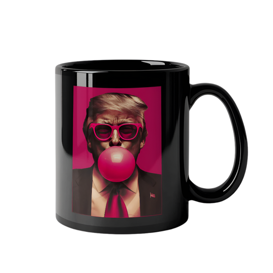 Bubble Gum Trump Black 11oz Coffee Mug