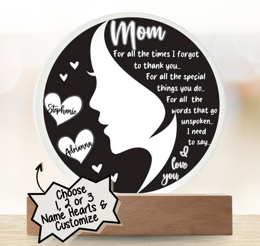 Custom Mom Silhouette - Circle Acrylic Plaque