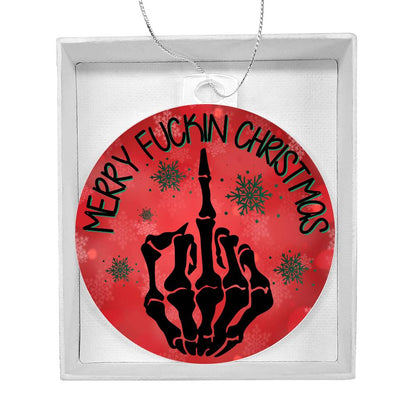 Merry Christmas Finger Holiday Acrylic Ornament