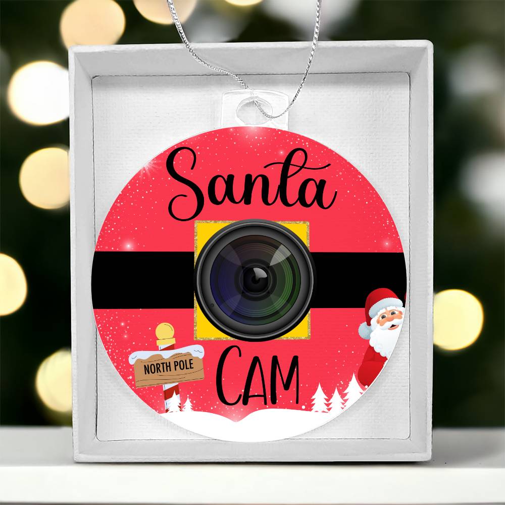 Santa Cam Holiday Acrylic Ornament