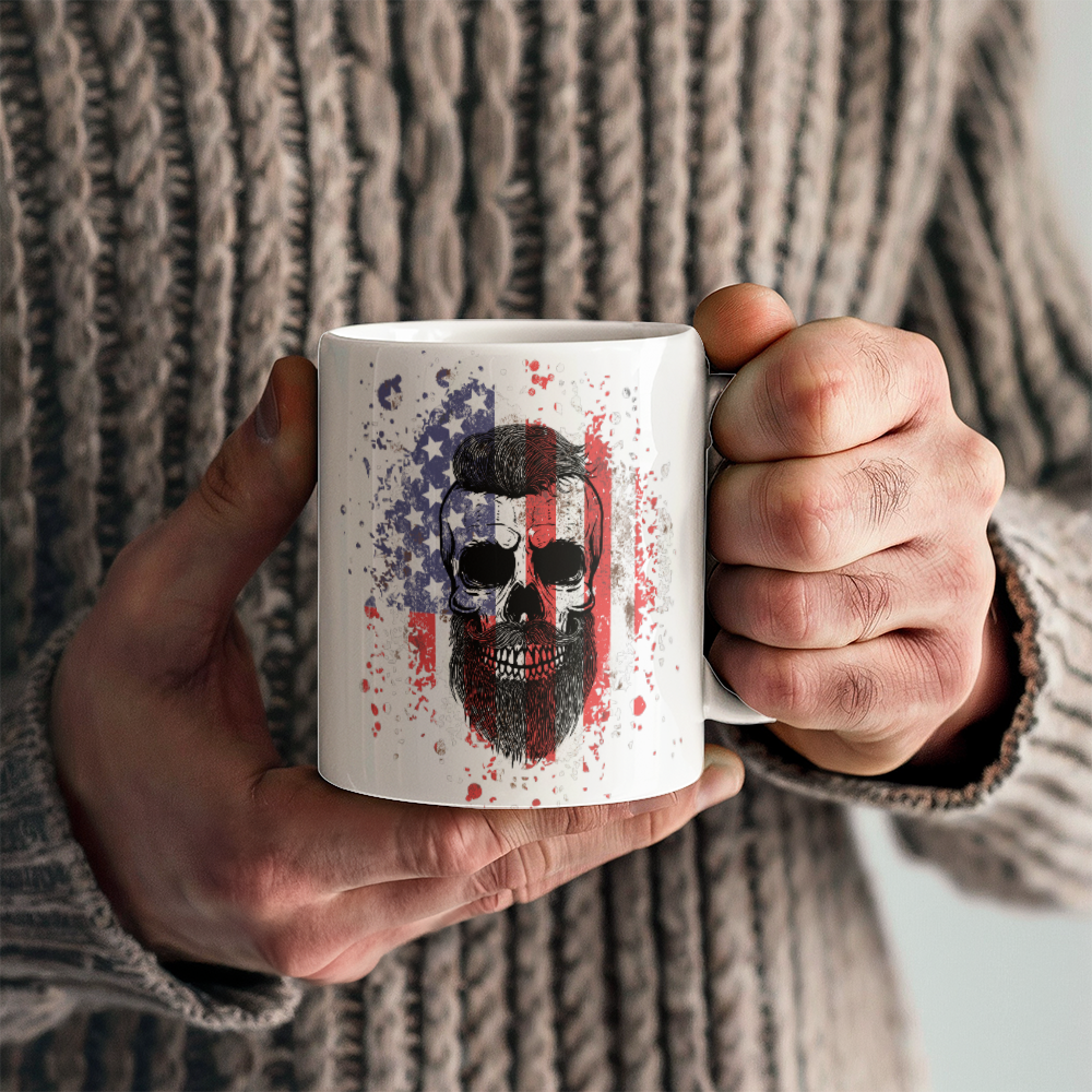 American Skeleton Mug (White)