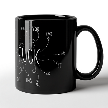 "F" What Mug (Black)