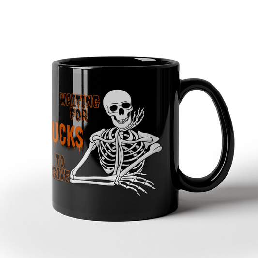 Waiting Skeleton Mug (Black)