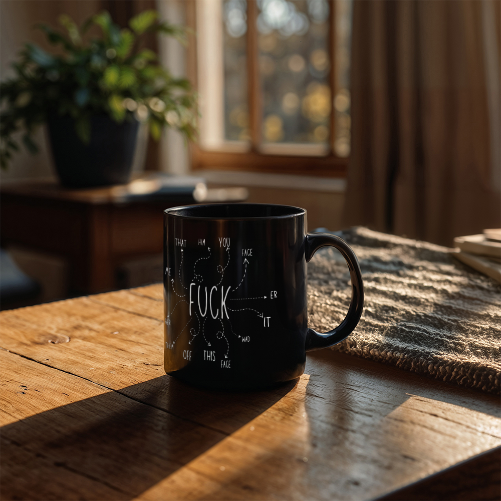 "F" What Mug (Black)