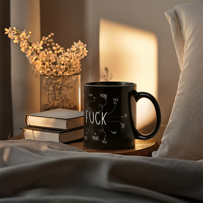 "F" What Mug (Black)