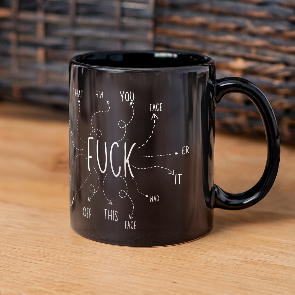 "F" What Mug (Black)