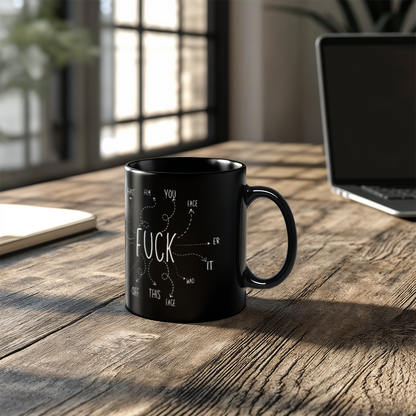 "F" What Mug (Black)