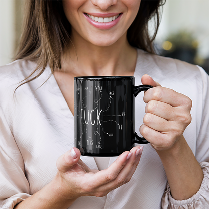 "F" What Mug (Black)